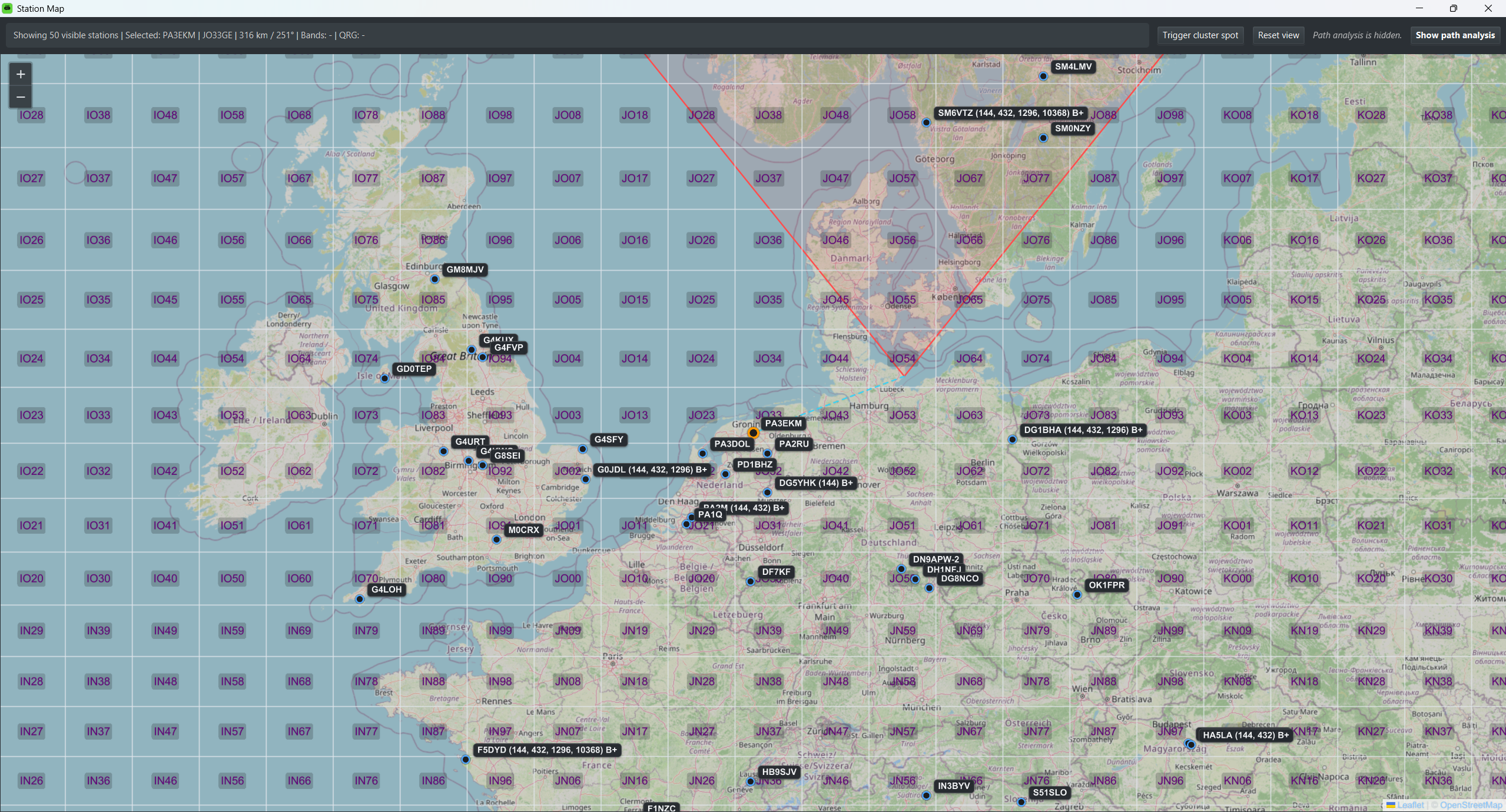 Station map with hidden path analysis