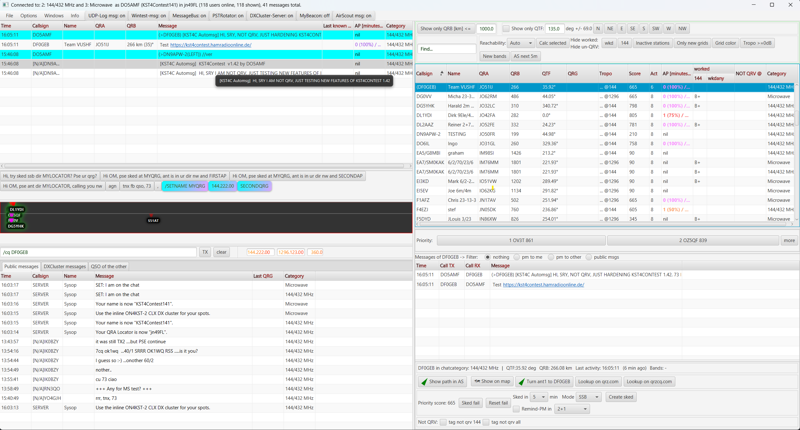 Truncated message text with full-text tooltip and clickable link