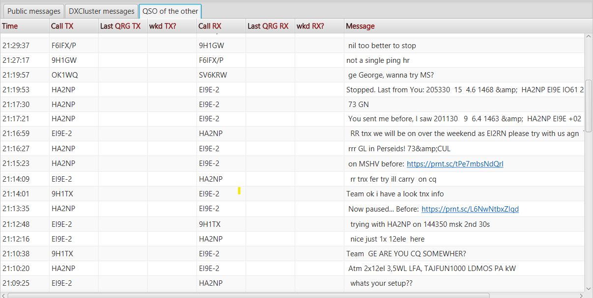 Global message tabs below the main user list
