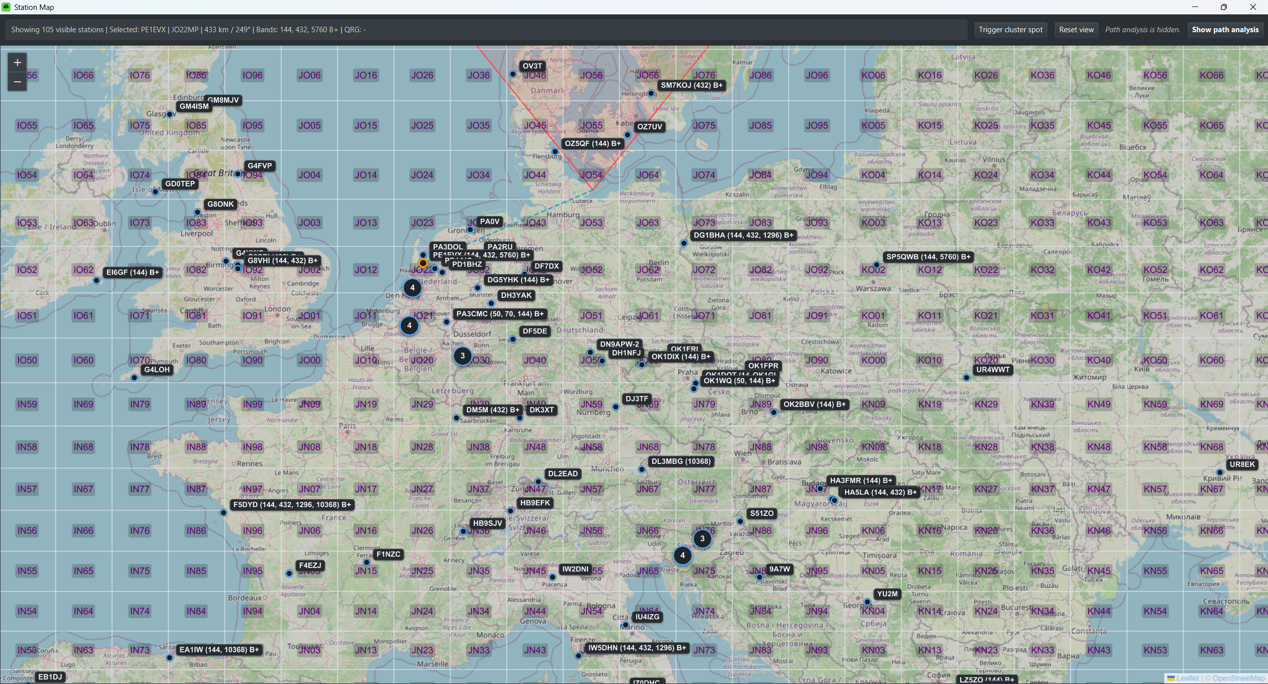 Station map with hidden path analysis