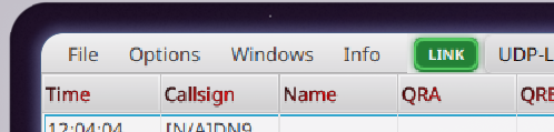 Status bar with ON4KST connection indicator